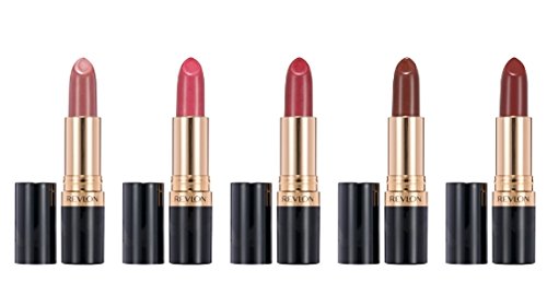 Revlon Super Lustrous Lipstick with Vitamin E and Avocado Oil, 5 Piece Lip Kit Gift