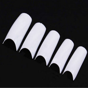 AORAEM 500pcs Lady White French Acrylic Style Artificial False Nails