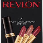 Revlon Super Lustrous Lipstick with Vitamin E and Avocado Oil, 3 Piece Lip Kit Gift