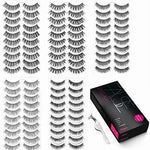 Eliace 50 Pairs Styles Lashes  False Eyelashes  Professional,With Free Eyelash Tweezers