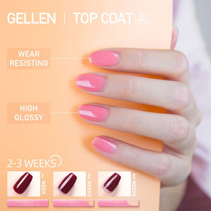 Gellen No Wipe Top Coat Base Coat for Gel Nail Polish