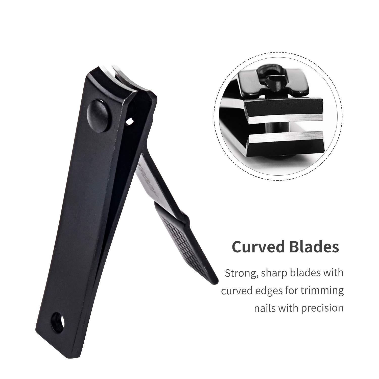 FIXBODY Nail Clipper Set – Black Stainless Steel Fingernails0