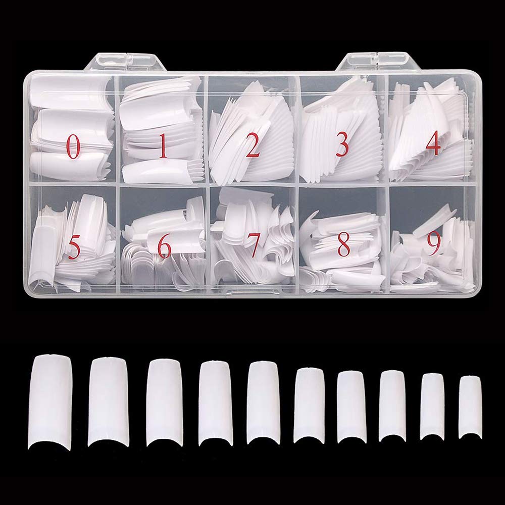 AORAEM 500pcs Lady White French Acrylic Style Artificial False Nails