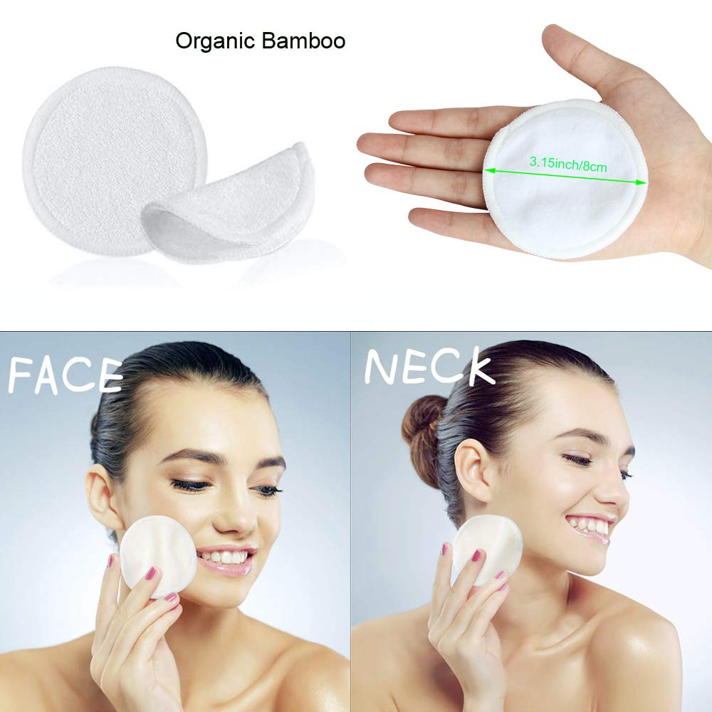 16 Pack Reusable Bamboo Makeup Remover Pads