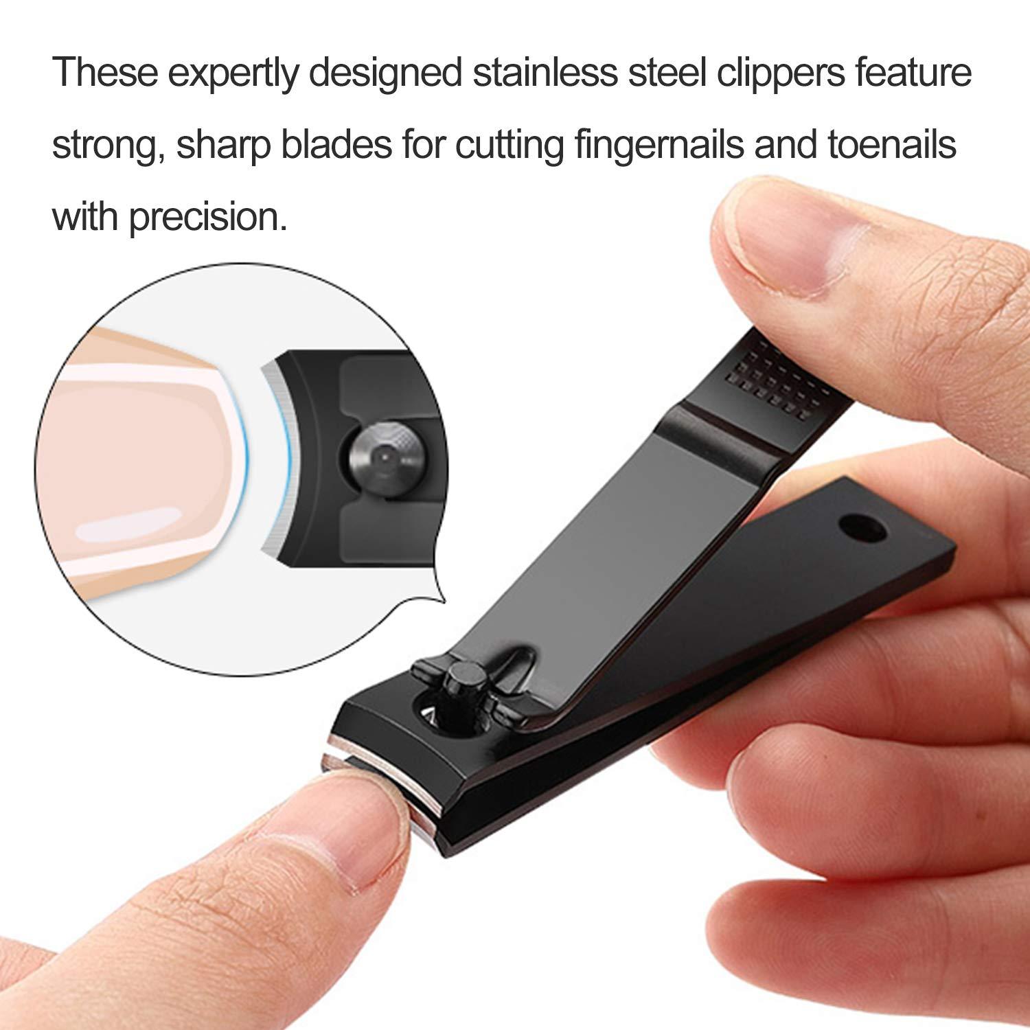 FIXBODY Nail Clipper Set – Black Stainless Steel Fingernails0