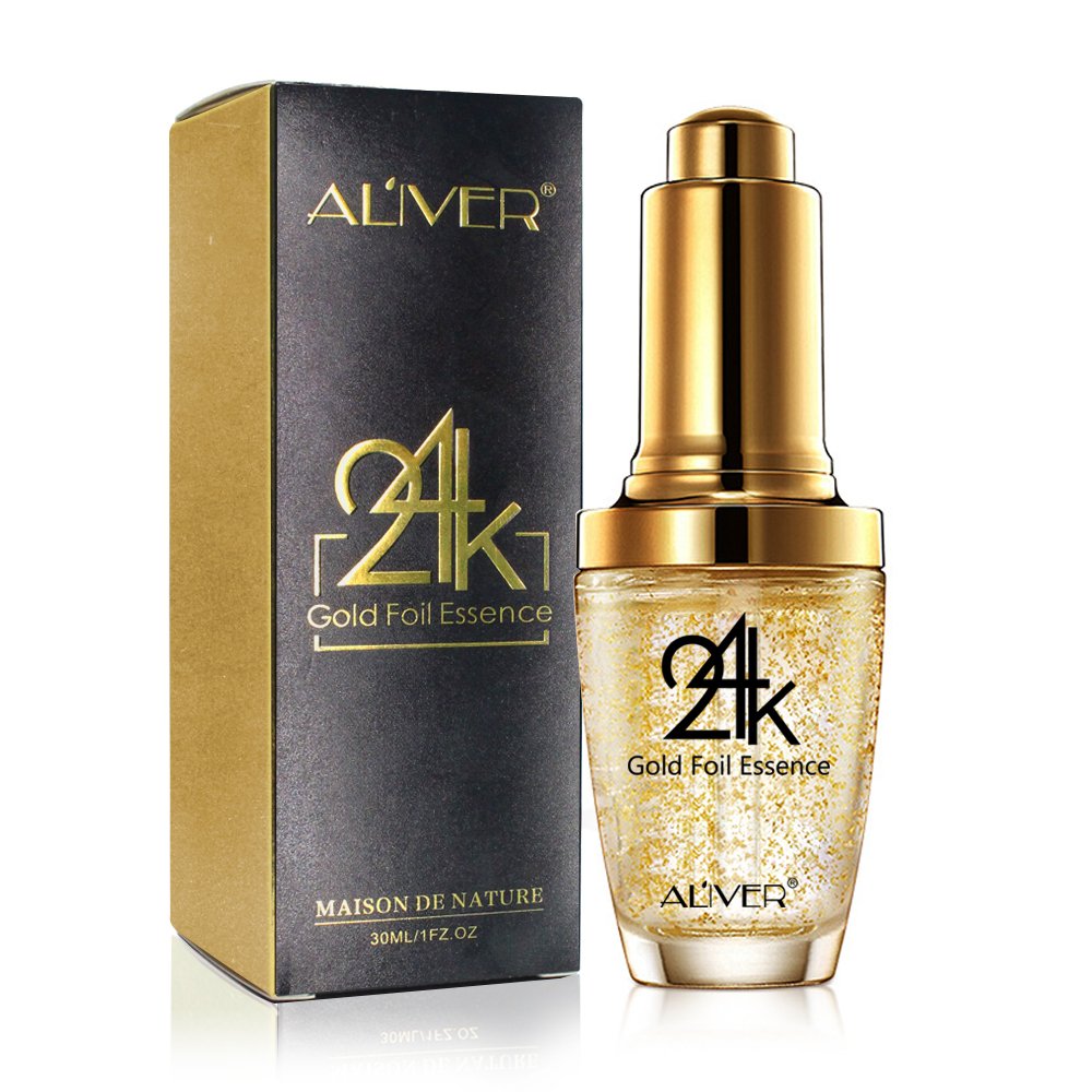 Topical Facial Serum with Hyaluronic Acid,24K Gold Collagen & Vitmins C for Face