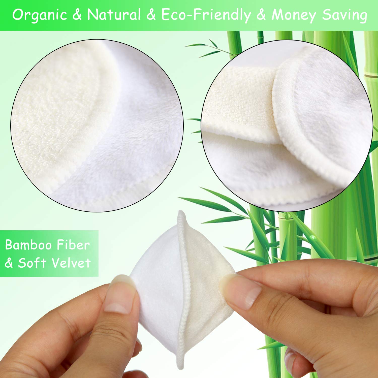 16 Pack Reusable Bamboo Makeup Remover Pads