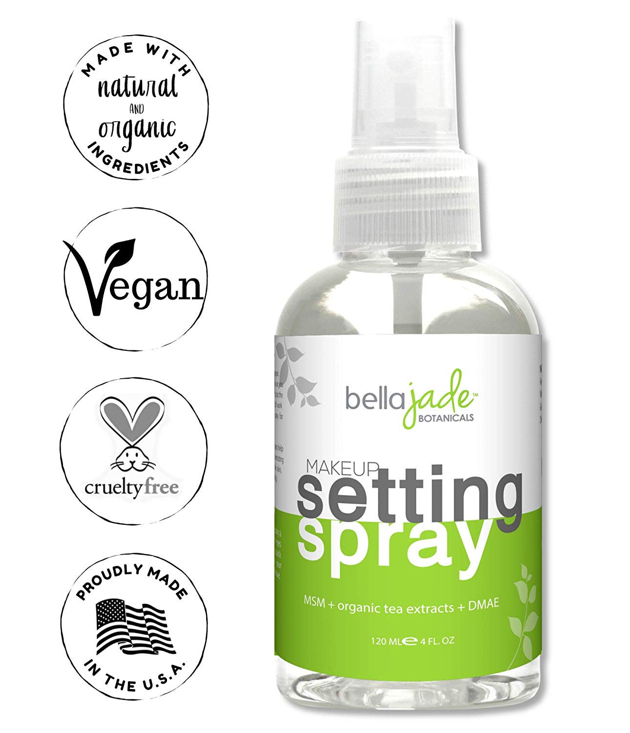 Makeup Setting Spray with Organic Green Tea, MSM and DMAE