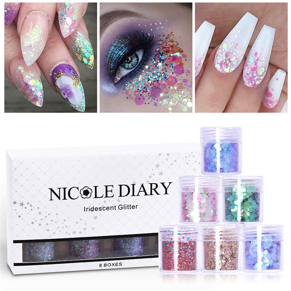 NICOLE DIARY 8 Boxes Chunky Glitter