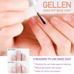 Gellen No Wipe Top Coat Base Coat for Gel Nail Polish