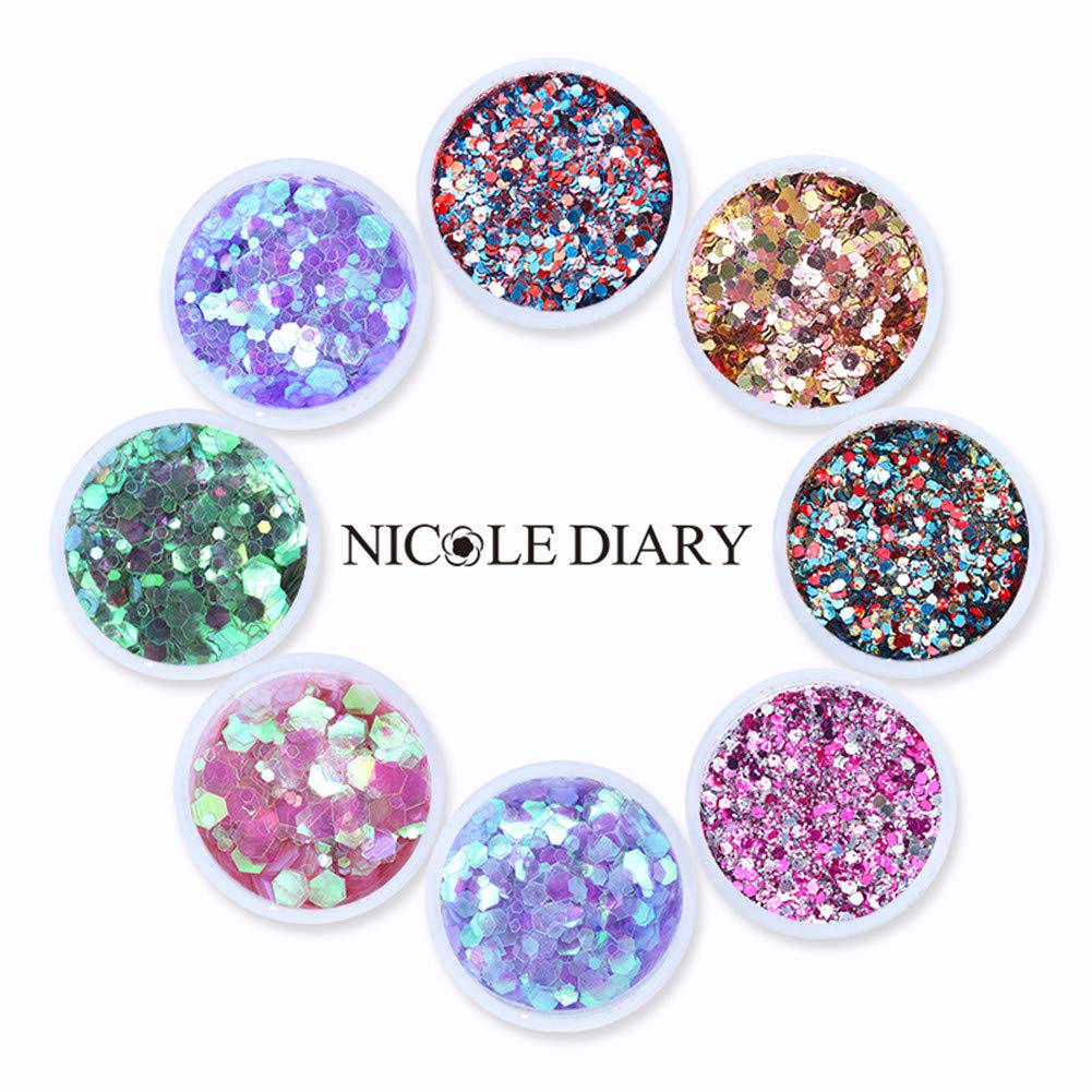 NICOLE DIARY 8 Boxes Chunky Glitter