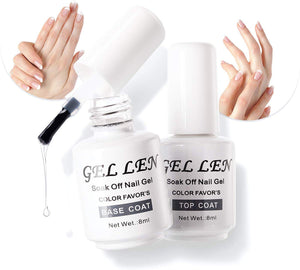 Gellen No Wipe Top Coat Base Coat for Gel Nail Polish