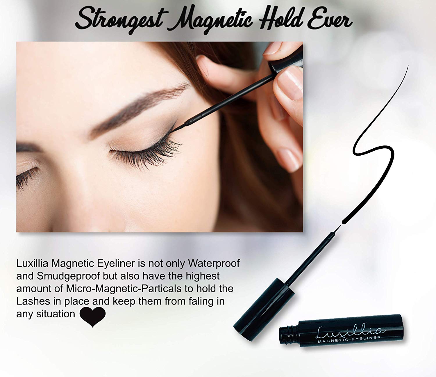 Magnetic Eyeliner and Lashes Kit with Tweezers and Brush and Eyelashes