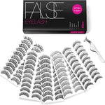 Eliace 50 Pairs Styles Lashes  False Eyelashes  Professional,With Free Eyelash Tweezers
